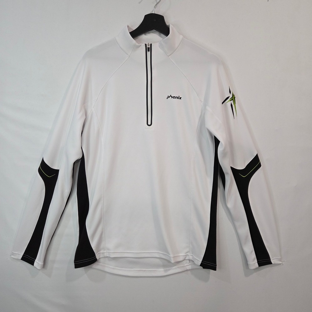 Phenix Men M Ski Pullover 1/2 Zip White Black Performance Snowboard Japan